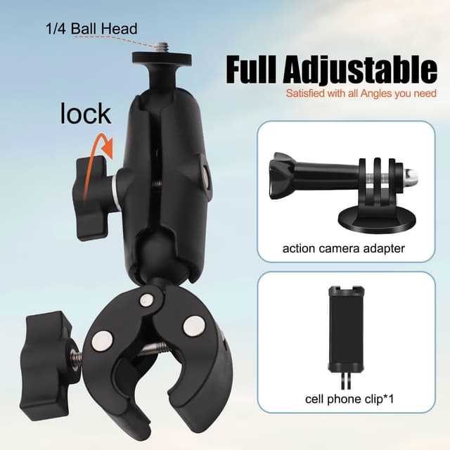 Thumbnail 5 de HAFOKO Bike Camera Clamp Mount 360° for GoPro