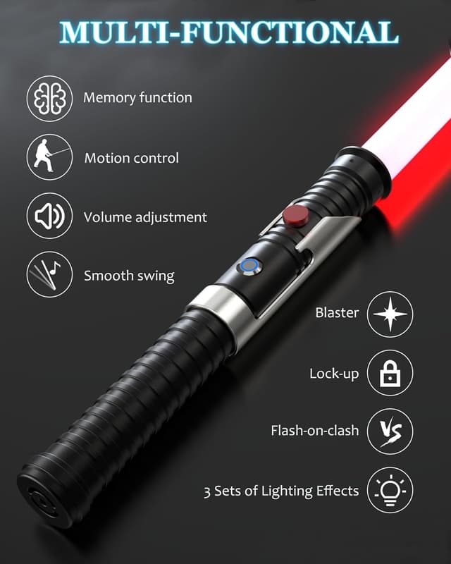 Detalle de Lorsaberus Legacy 12 RGB Motion Control Dueling Lightsaber (12 RGB, 16 sound fonts, smooth swing)