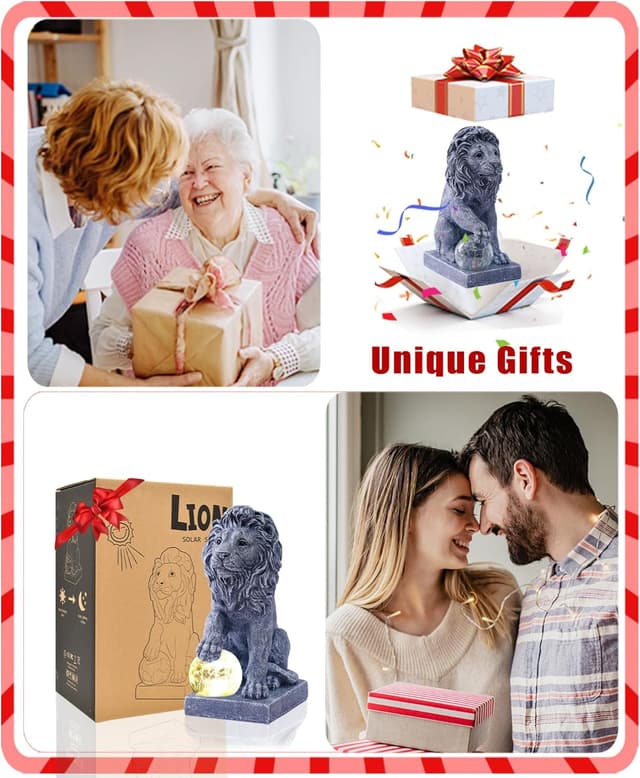 Thumbnail 1 de Yeomoo Löwen Gartendeko mit Solarlampen