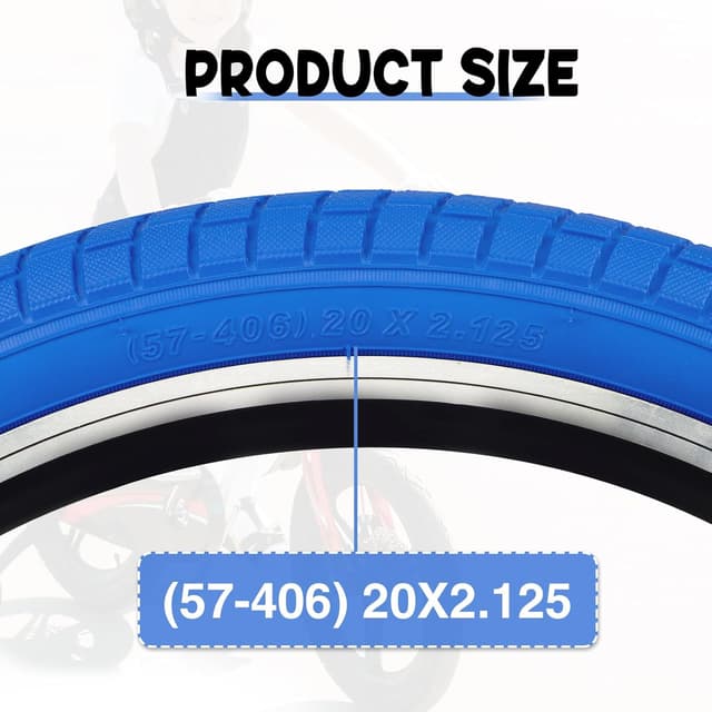 Detalle de ZUKKA 2er-Pack 20 x 2,125 Fahrradreifen (faltbar) inkl. Schlauch für 20 Zoll – AV 35 mm