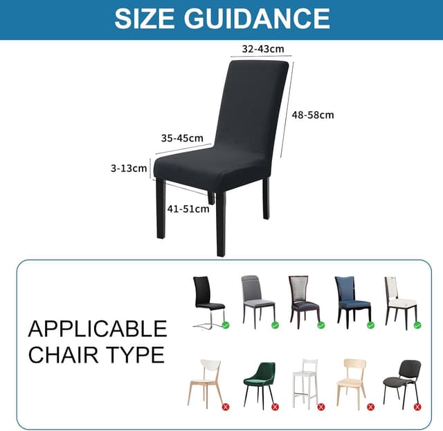 Thumbnail 6 de Ystyle housse de chaise extensible universelle (lot de 6) en gris