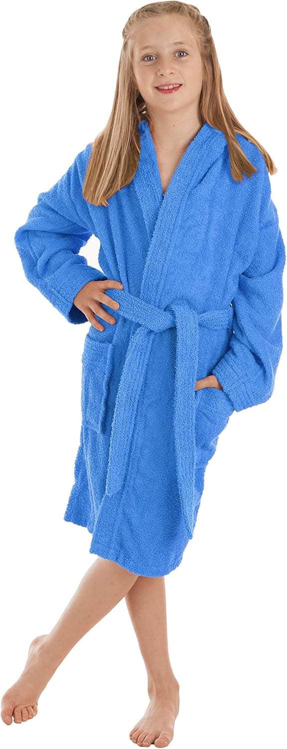 Detalle de LEBENGOOD accappatoio bambino e bambina in 100% cotone con cappuccio, 2 tasche e cintura (unisex)