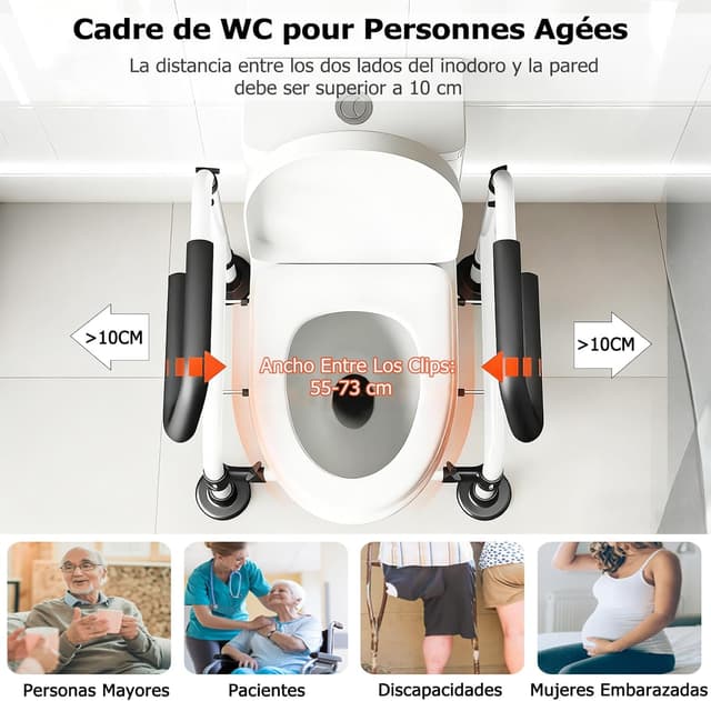 Thumbnail 5 de NJUN Apoyabrazos WC Ajustable y Estable 150 kg