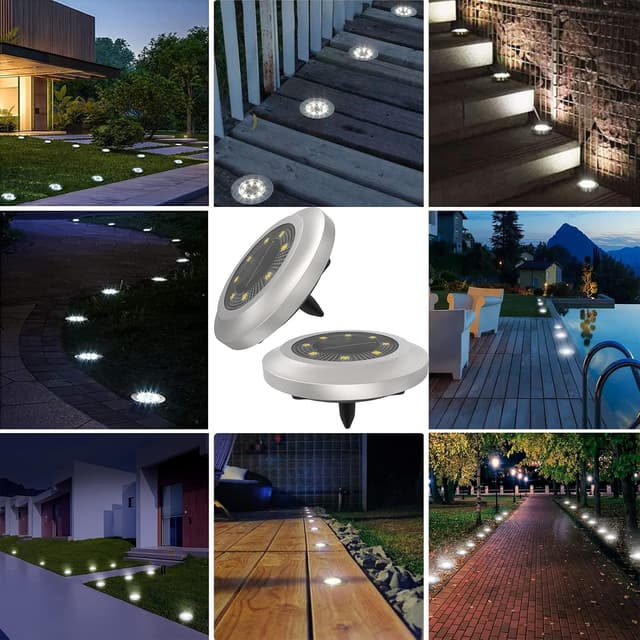 Detalle 1 de Solar ground lights 8 LED, 600mAh