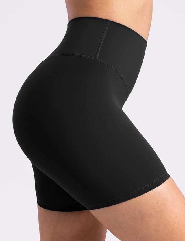 Detalle de ENERBLOOM Women’s Biker Shorts (2.5" / 4" / 6") High Waisted No Front Seam Workout Short with Hidden Scrunch