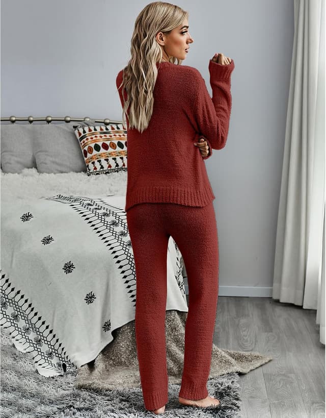 Detalle 2 de luvamia Women's Casual Pajama Set Fuzzy Fleece Loungewear đ