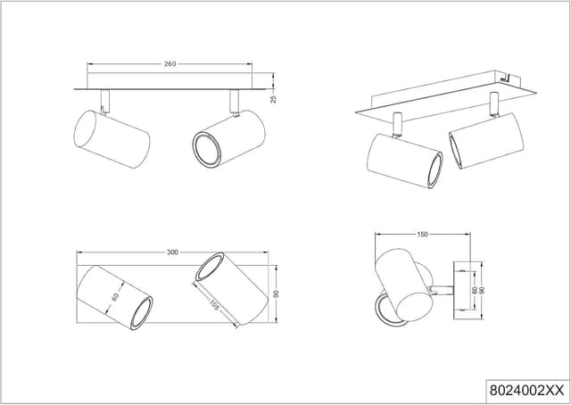 Thumbnail 3 de Trio LIGHTING Marley – Lámpara de Techo, Sin 2x GU10 💡