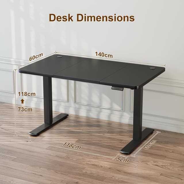 Detalle de JUMMICO scrivania elettrica 140x60 73-120 cm