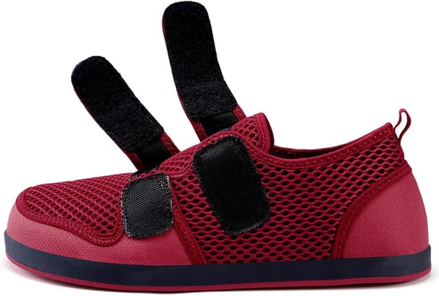 Detalle de Diabetiker Hausschuhe (Herren & Damen) Arthritis/Ödem – verstellbare Klett-Sandalen in Rot, Größe 5 (UK)