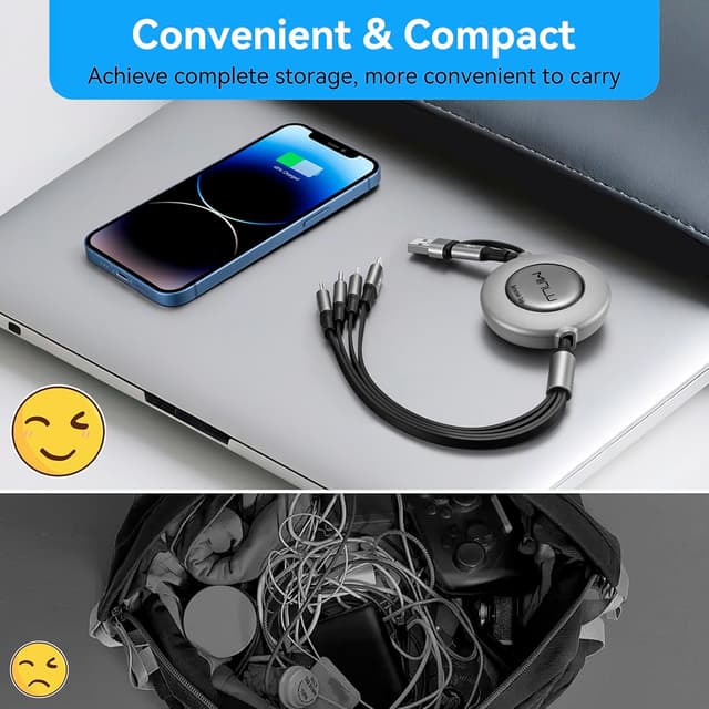 Thumbnail 5 de Minlu Multi Charger Cable 1.2M retractable