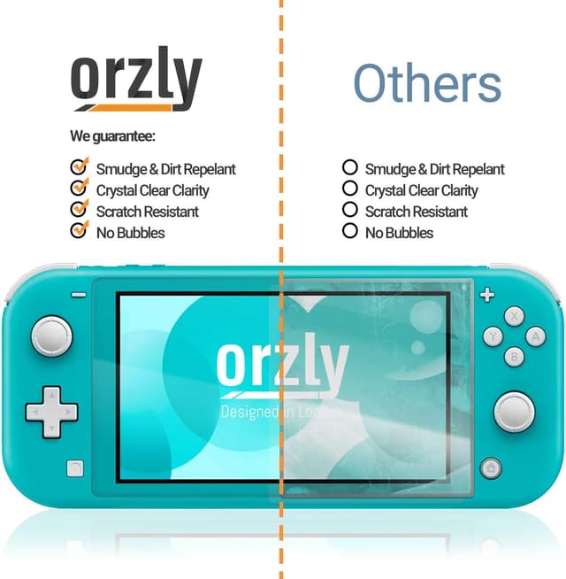 Detalle de Orzly Panzerglas Displayschutzfolie für Nintendo Switch Lite (2019) – 4er-Set