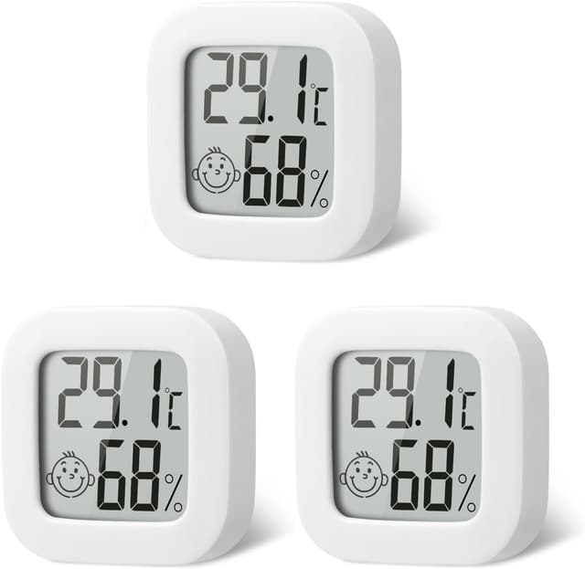 Detalle de Flintronic Mini LCD Thermometer & Hygrometer (4er-Set) für Innenräume