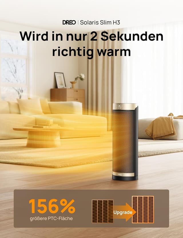 Detalle 2 de Dreo Heizlüfter Solaris Slim H3 40 dB