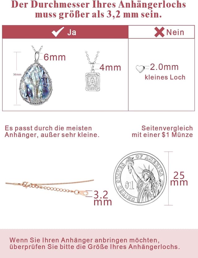 Detalle 2 de FOCALOOK Damen-Schlangenkette aus Edelstahl 316L, 1,2 mm – ohne Anhänger, 45–75 cm