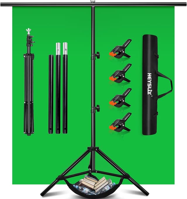 Detalle de Heysliy Telón verde 6,5x6,5 pies kit