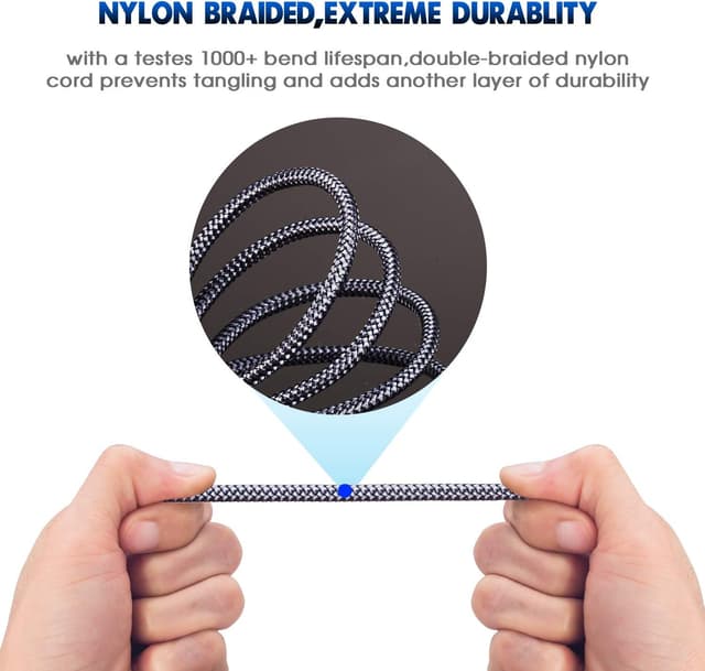 Detalle de TanQY Aux Cable 5m (3.5mm Male to Male) – Silver stereo audio lead for car, headphones, tablets and more