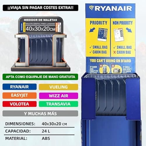 Detalle de RAYKONG Maleta de cabina ABS 40x30x20 (24L) con ruedas desmontables y cerradura numérica – Azul marino