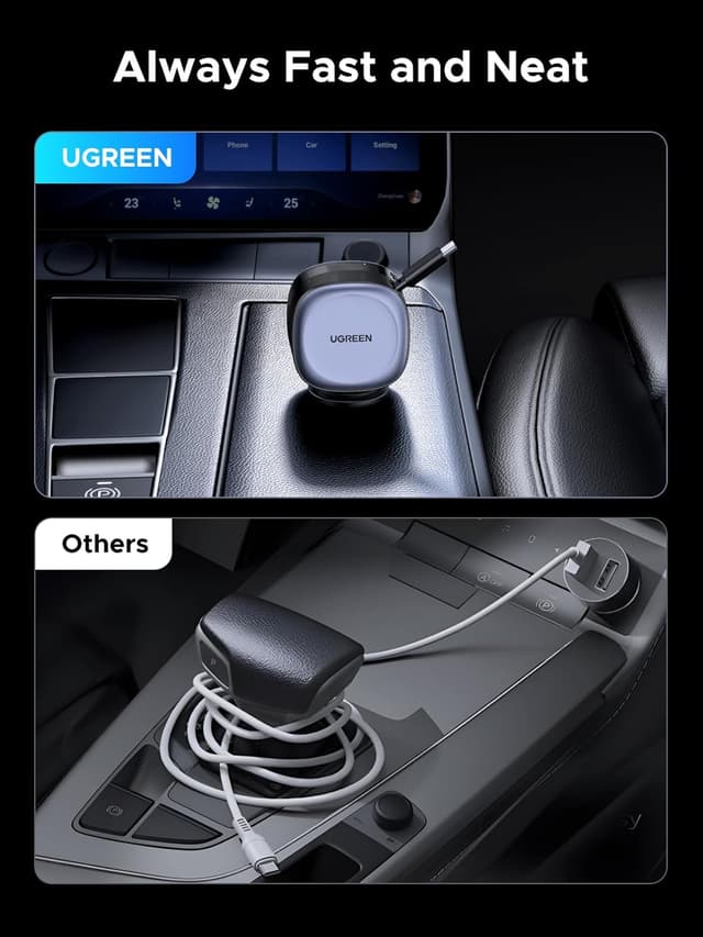 Thumbnail 5 de UGREEN 75W Retractable Car Charger 3‑in‑1