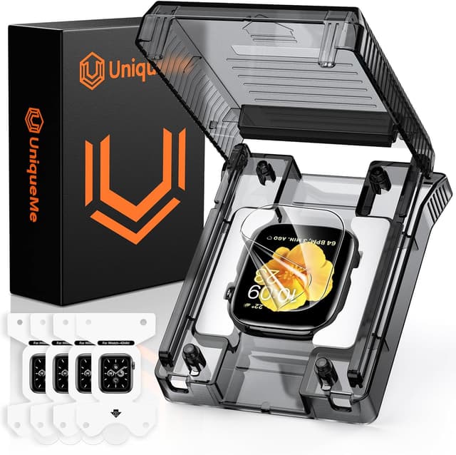 Detalle de UniqueMe Displayschutz für Apple Watch 42 mm – 4er-Set HD-TPU-Folie (Series 11/10) mit einfacher Installation