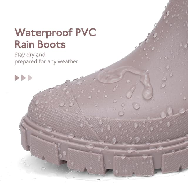 Detalle 2 de FOGOIN Women’s Chelsea-Style Wellington Boots (Ankle Short Waterproof Rain Boots)