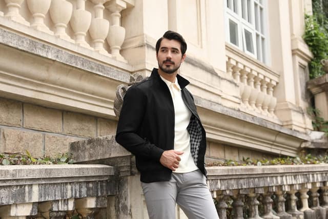 Detalle de Blouson homme léger Allthemen, veste militaire chaude à col montant pour mi-saison