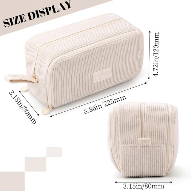 Thumbnail 4 de VICDUEKG Federmäppchen aus Cord-Stoff mit 3 Fächern, Große Kapazität 📐 Wait