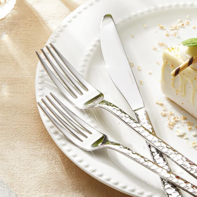 Thumbnail 3 de KINGSTONE 20 Piece Hammered Flatware Set 18/10