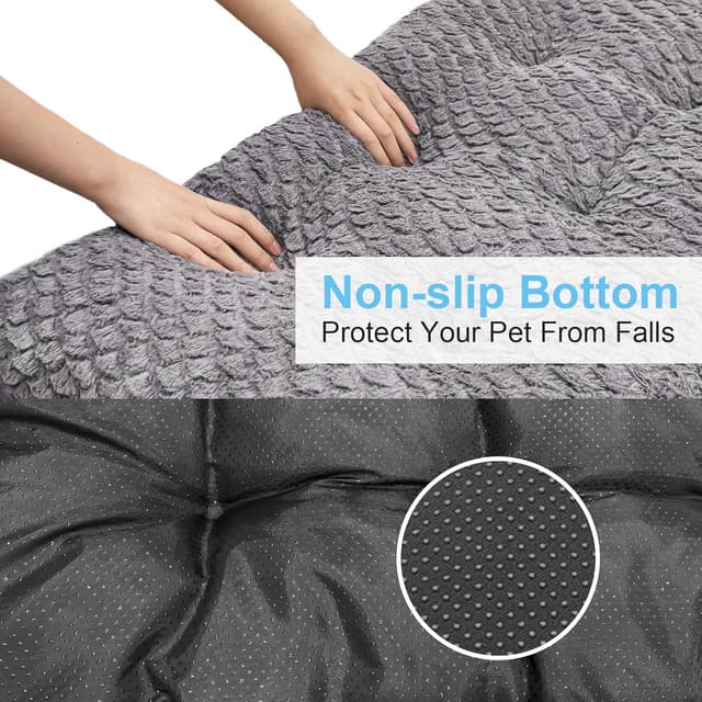 Detalle 2 de Aspand tapis pour chien grande taille 102x69 cm motif écailles de poisson, gris, lavable et antidérapant