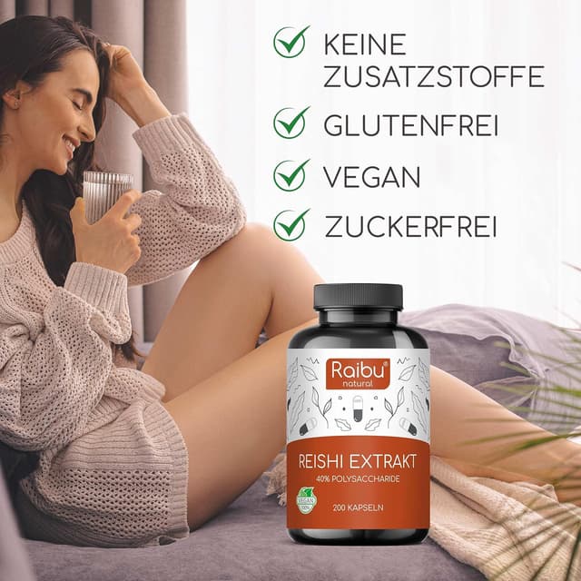 Detalle 2 de Raibu Reishi Kapseln Hochdosiert 650 mg
