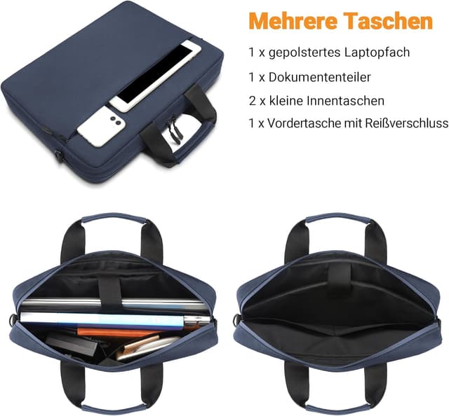 Thumbnail 3 de TECOOL 17,3 Zoll Laptop Tasche Dunkelblau