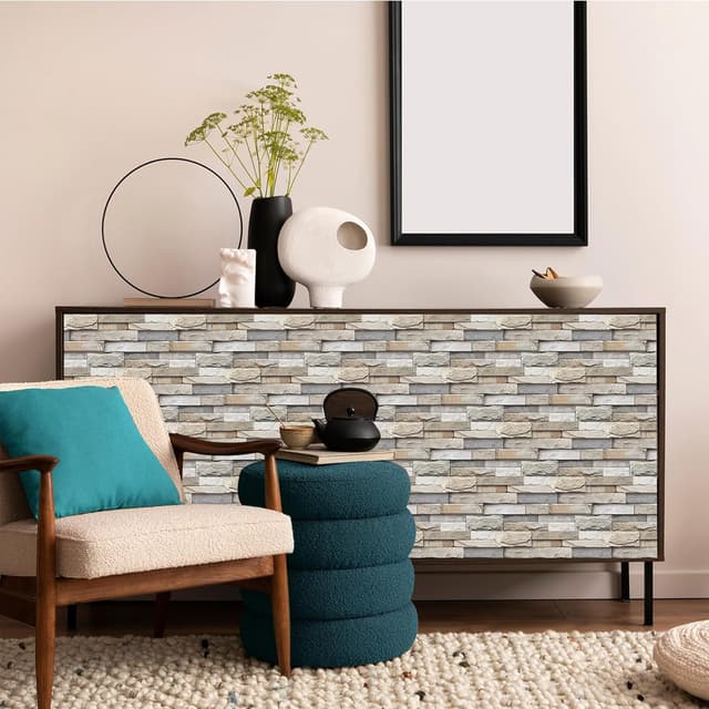 Detalle de Küchen Fliesenaufkleber – Mosaik Fliesenfolie selbstklebend, 24 Stück (15 x 30 cm) für Küche & Bad