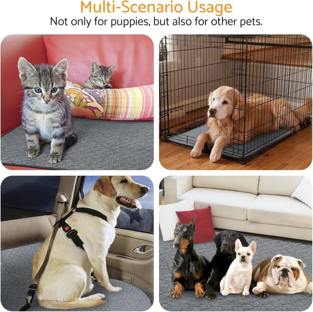 Detalle 2 de Maxetodo 2 tappetini igienici per animali domestici 70x100 cm, 4 strati lavabili e antiscivolo (grigio)