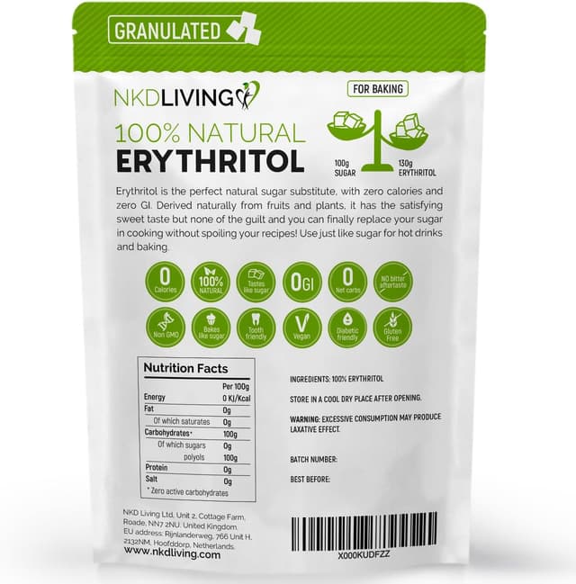 Thumbnail 1 de 100% Natural Erythritol 1 Kg granulated sugar substitute