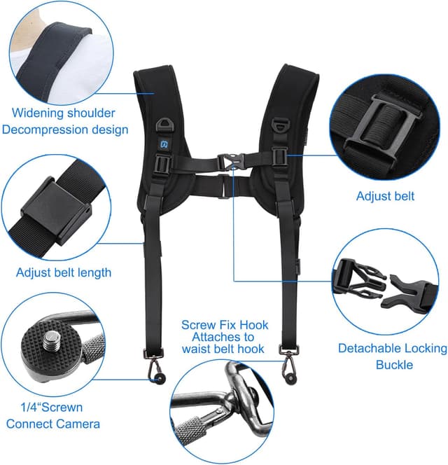 Thumbnail 3 de PULUZ Doppelter Schulterriemen Nikon DSLR 150 cm