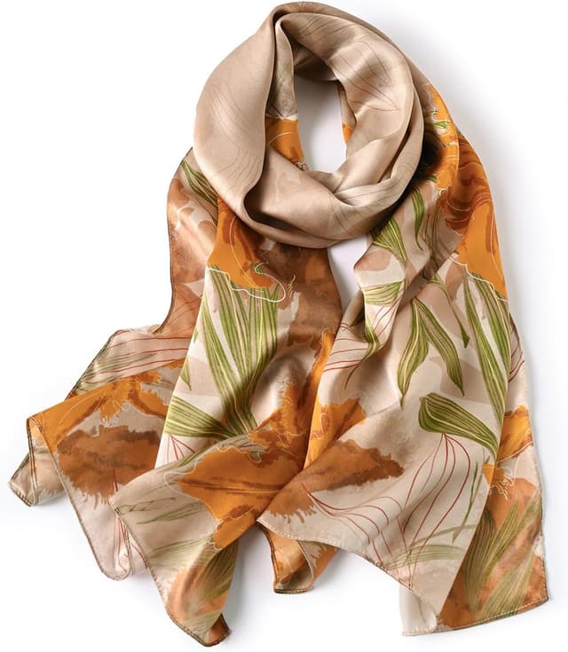 Detalle de Seidenschal von STORY OF SHANGHAI (100% Seide) – bunter Muttertagsgeschenk-Schal für Mama