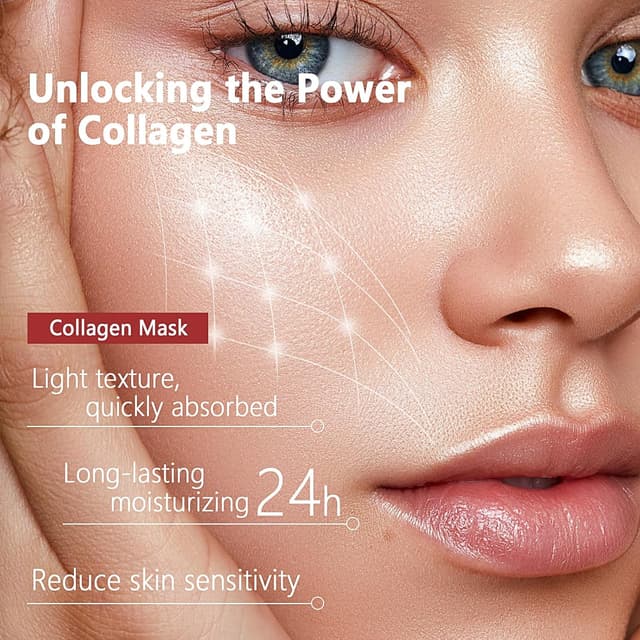 Detalle de Lawqiny 8 Pezzi Bio-Collagen Real Deep Mask – Maschera viso bio-colagene overnight