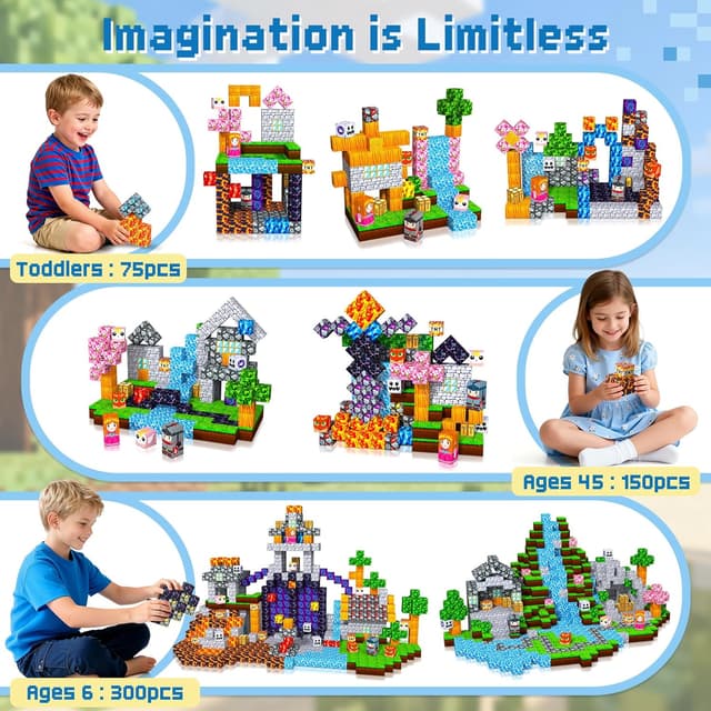 Thumbnail 2 de Pourbibi magnetic blocks 150 pcs for kids