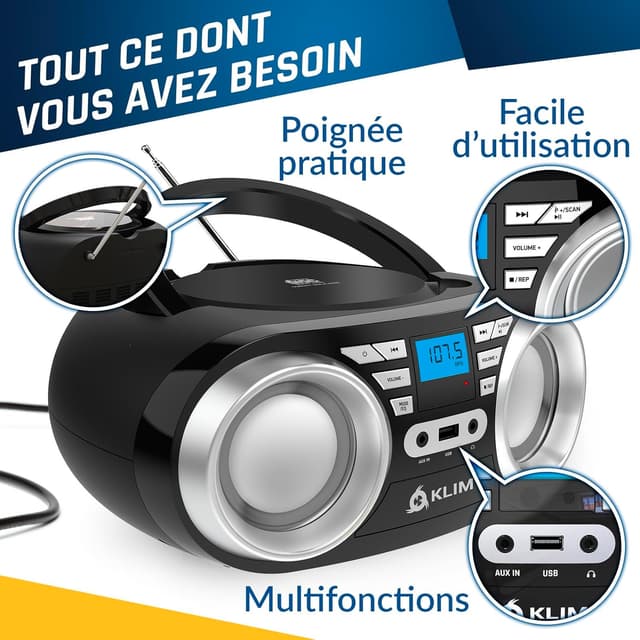 Thumbnail 5 de KLIM B3 Lecteur CD portable 20 stations