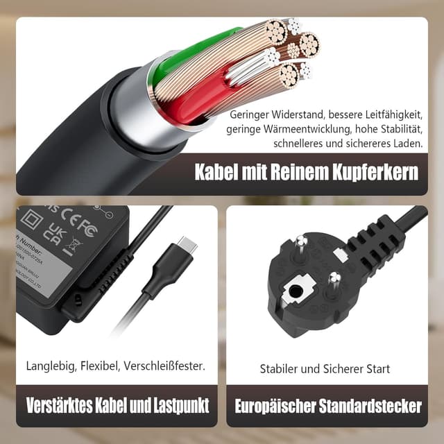 Thumbnail 5 de VUOHOEG USB C 65W Netzteil für Lenovo