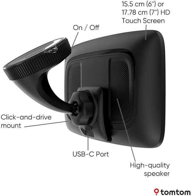 Detalle 2 de TomTom GO Superior 6-inch GPS with Wi‑Fi map updates, Traffic and Hazard Zone alerts (new software)