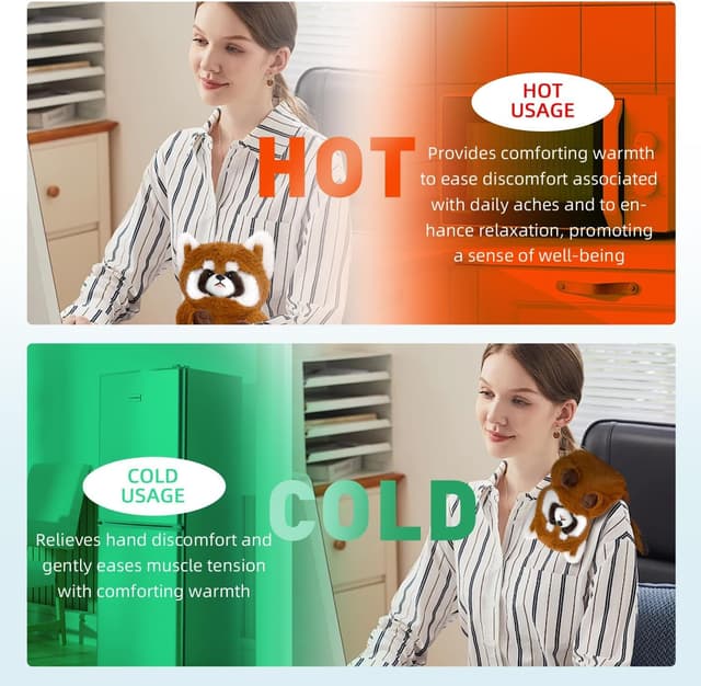 Detalle de Red Panda Wheat Bag Microwavable Heat Pad (Natural, Unscented) for Neck, Shoulders, Stomach & More – 43x20cm