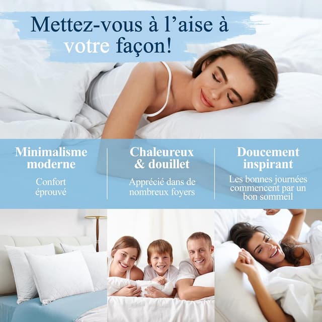 Thumbnail 6 de Lot de 2 oreillers 50x70 Orange Wave en microfibre hypoallergénique