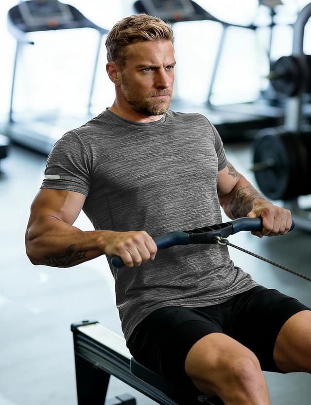 Detalle 2 de MAGCOMSEN men’s quick-dry gym & running t-shirt (polyester, breathable, 4-way stretch)