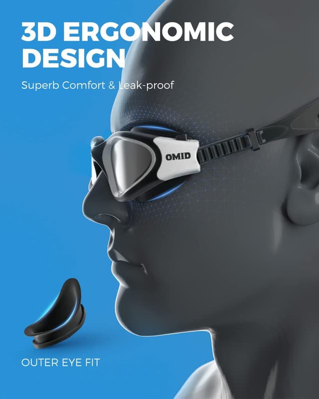 Detalle de OMID Schwimmbrille mit polarisierter, beschlagfreier Sicht (UV-Schutz, auslaufsicher)