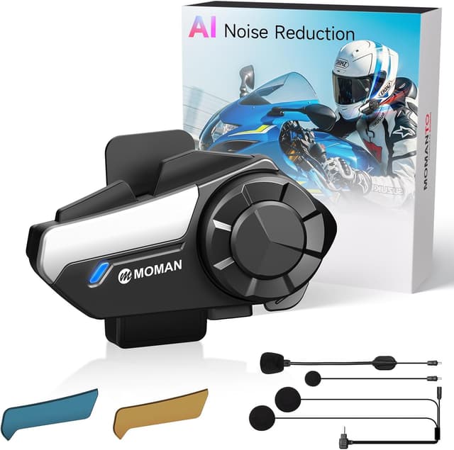 Detalle de Moman H2S Motorcycle Helmet Headset 1000m intercom