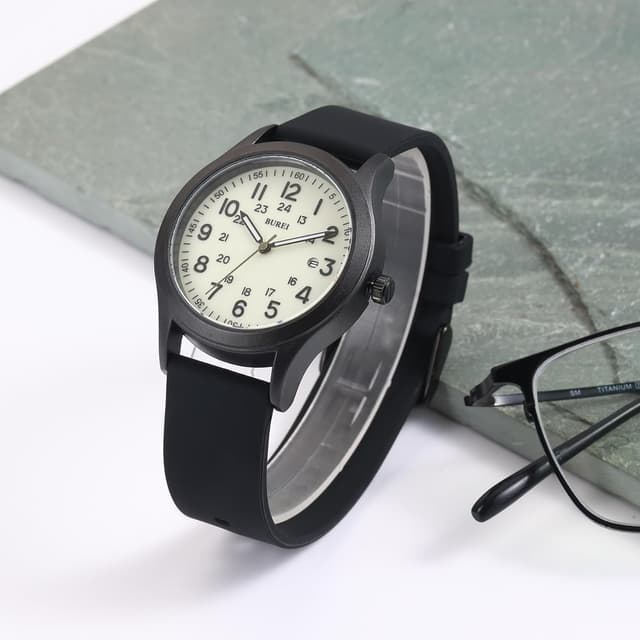 Thumbnail 3 de BUREI Montre militaire analogique 3ATM