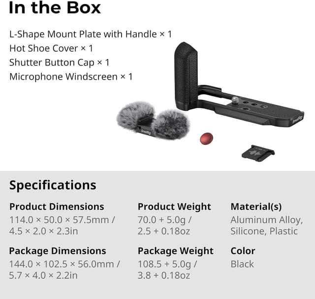 Thumbnail 6 de SmallRig 4876 X-M5 L-Shape Handgrip with Built-in Arca Quick Release for Fujifilm X-M5