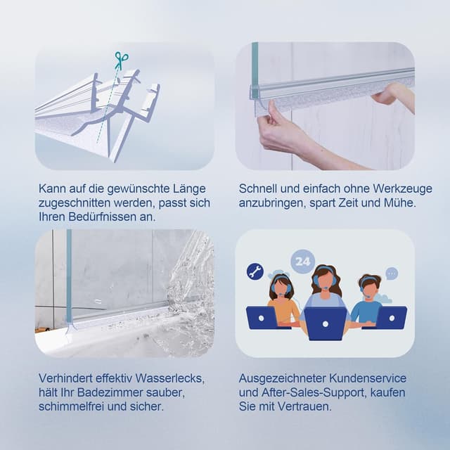 Thumbnail 4 de HNNHOME Duschdichtung 100 cm für 6–8 mm Glas