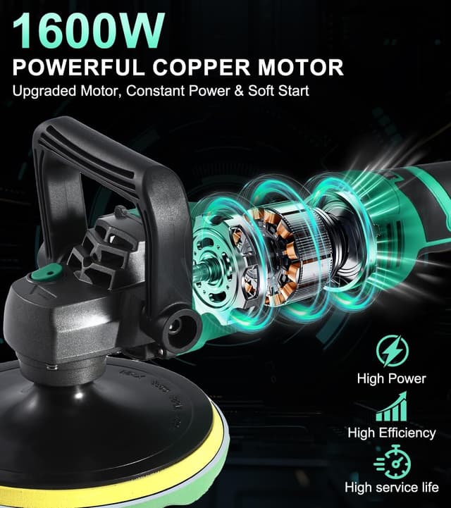 Detalle de ZOTA Buffer Polisher Kit (1600W) with 7 Speeds for Car Polishing & Buffing (7/6 Inch)