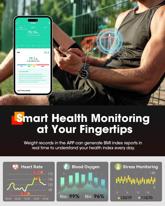 Detalle 2 de Military Smart Watch Bluetooth Call with 124 Modes